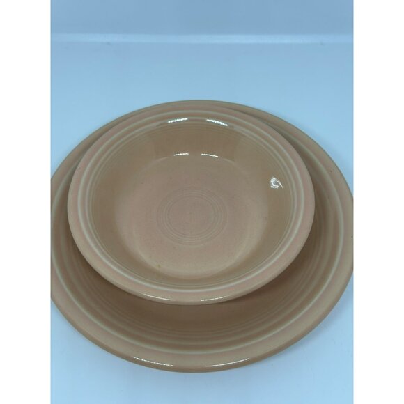 VTG Fiestaware Apricot Salad Plate Soup/Cereal Bowl Apricot Fiesta Dinnerware - Picture 2 of 9